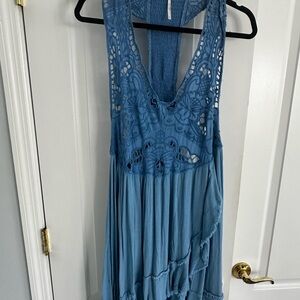Free People Blue Lace Mini Dress